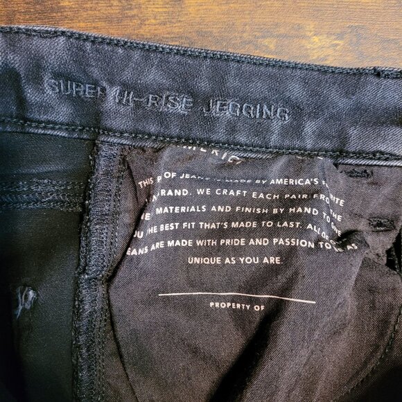American Eagle Jeans 6 R 360 Next Level Stretch Super Hi Rise Jegging Black - Picture 4 of 11